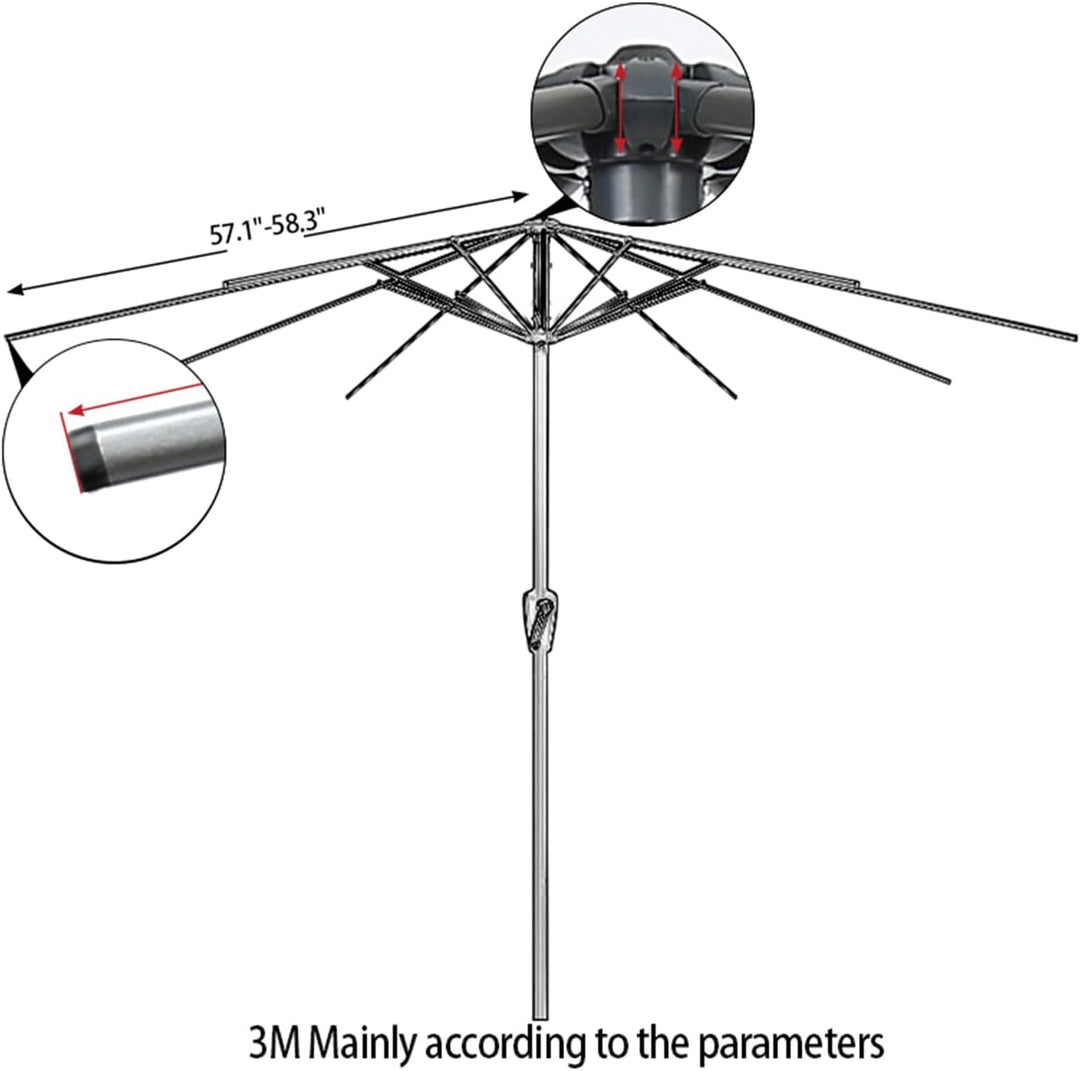 kyaoayo Ersatz-Regenschirmstoff, Sonnenschirm-Ersatzabdeckung, Anti-Ultraviolett-Überdachungsabdecku