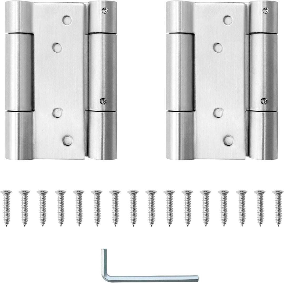 QWORK® Pendeltürband Türscharnier, 304 Edelstahl Scharniere für Pendeltür und Schwingtür für Cafe, S