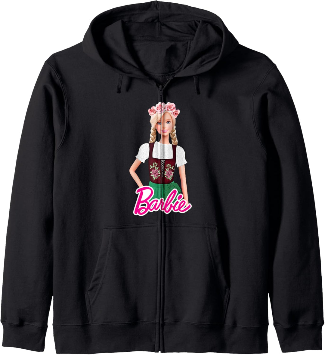 Barbie Dirndl Oktoberfest Wiesn Langarm Sweatshirt Damen Kapuzenjacke