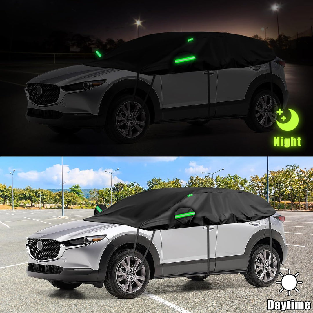 Auto Schwarzes Halbgarage für Mazda CX-30 2019-2024, SWB Soft Windschutzscheibe Abdeckung Hälfte Aut