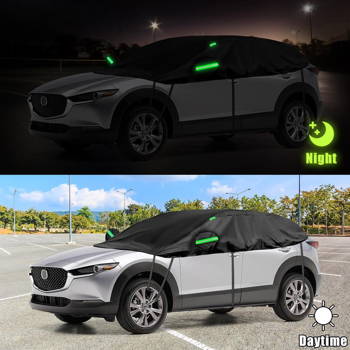 Auto Schwarzes Halbgarage für Mazda CX-30 2019-2024, SWB Soft Windschutzscheibe Abdeckung Hälfte Aut