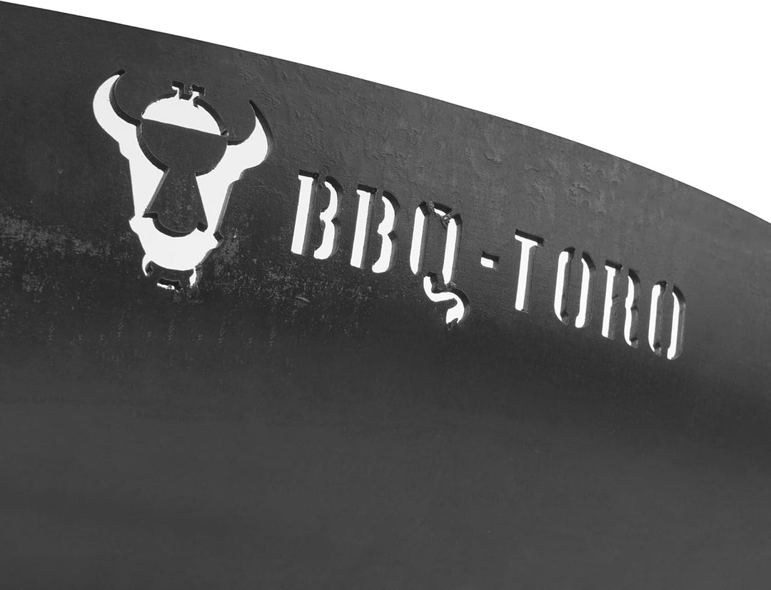 BBQ-Toro Feuerschale Ø 60 cm | Schwarz | Outdoor Feuerstelle mit DREI Standbeinen und Zwei Griffen |