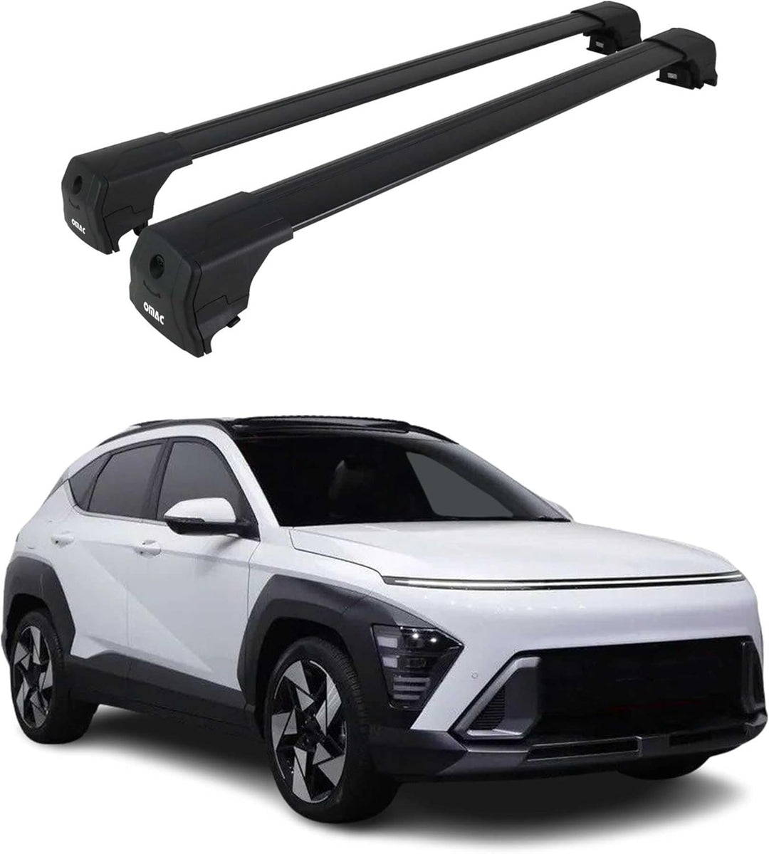 Dachträger Grundträger für Hyundai Kona 2 2023-2025 Alu TÜV ABE Schwarz 2X Kona 2025-2025 ELEGANCE V