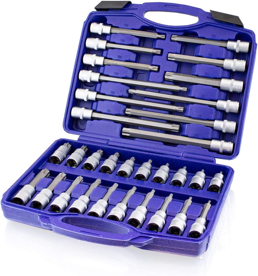 BITUXX 32 tlg Innen Torx Steckschlüssel Werkzeug Set Stecknuss Nuss Satz