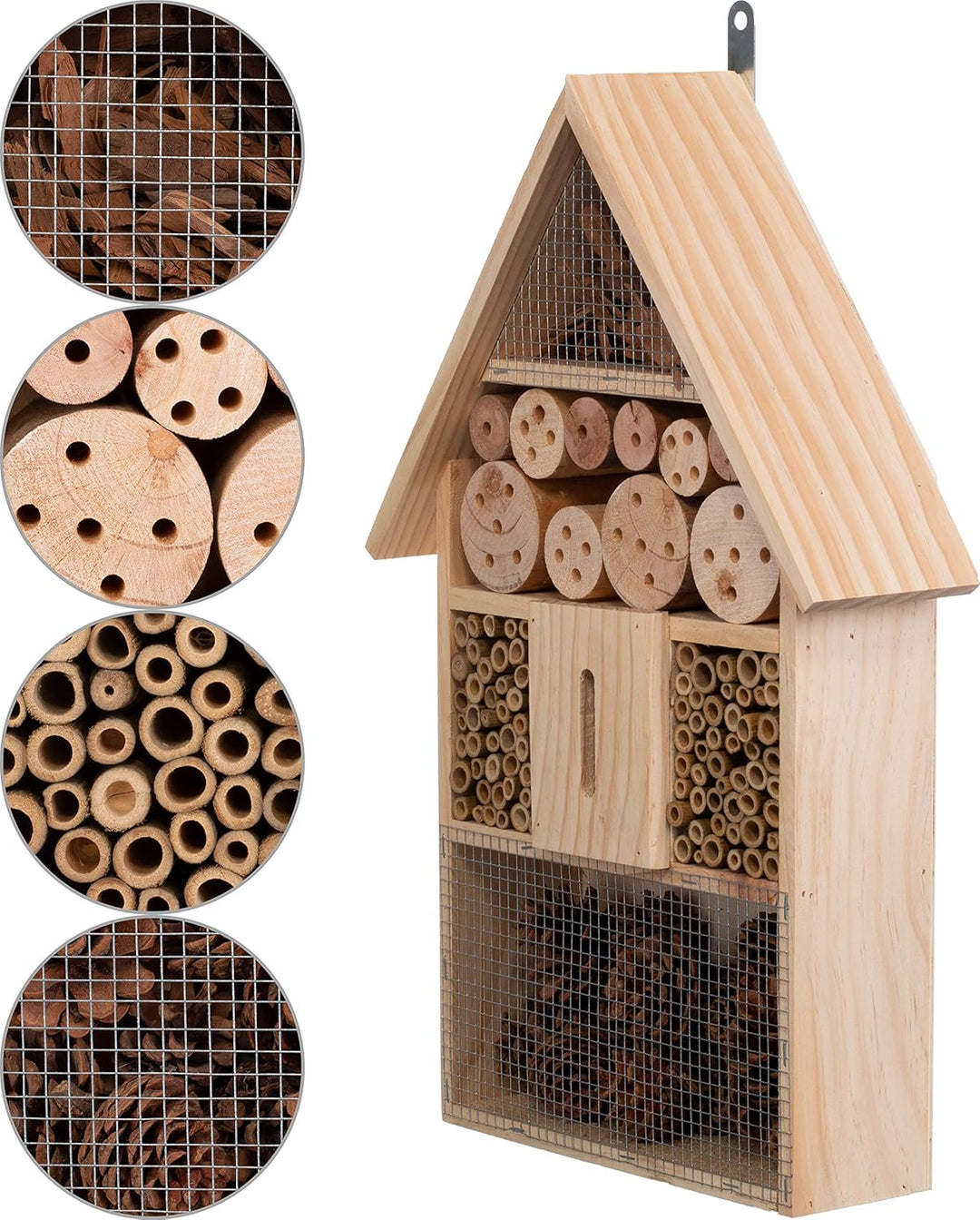Brandsseller Insektenhotel XXL Natur Nistkasten Insektenhaus aus Holz für Fluginsekten - Bienen,Schm