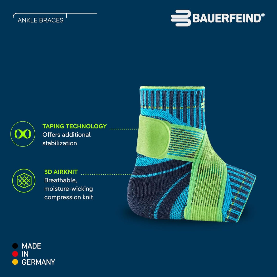 Bauerfeind Sprunggelenkbandage „Ankle Support“ Unisex, 1 Sprunggelenk Bandage für Sport wie Fussball
