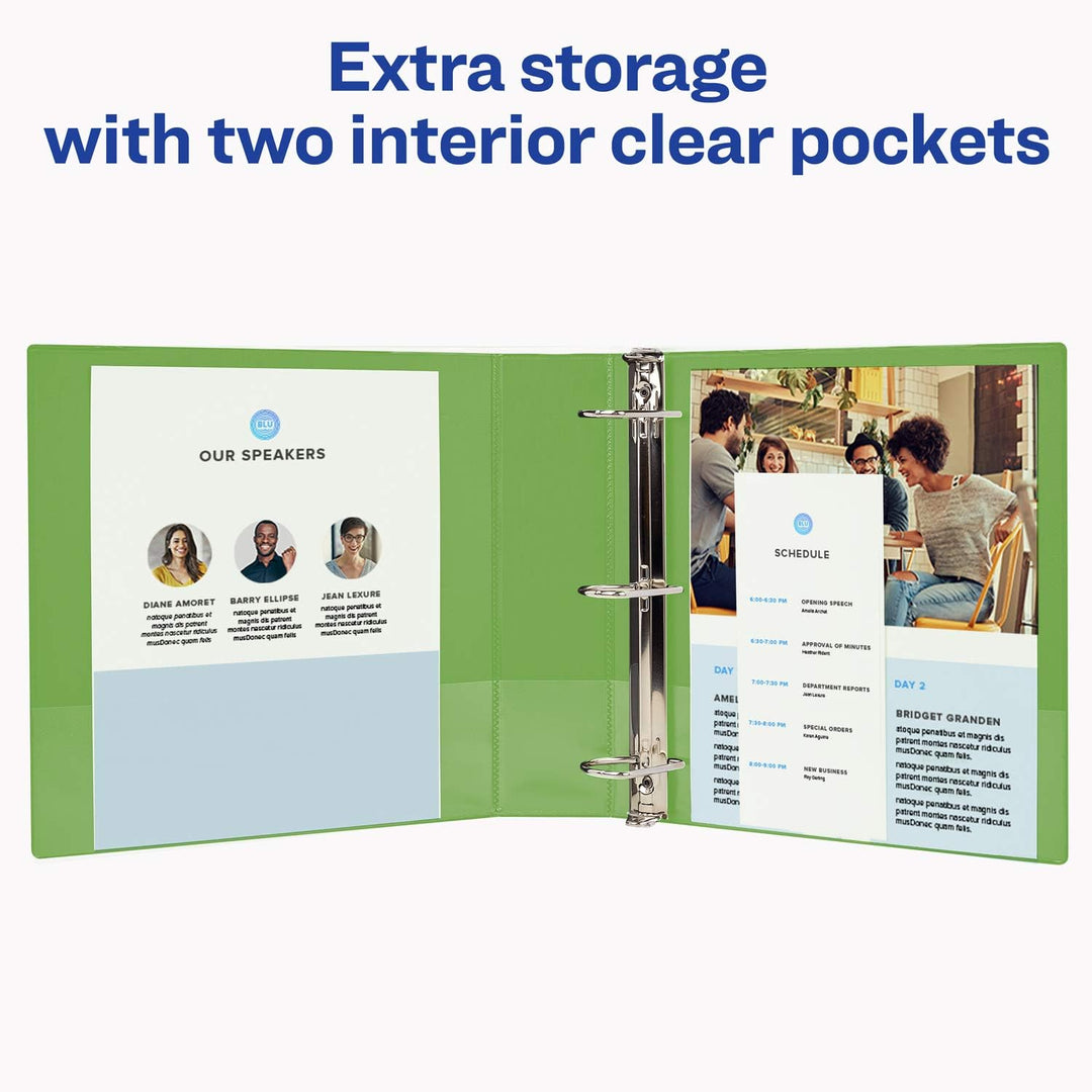 Avery Durable View 17838 Ringbuch, 5,1 cm schräge Ringe, 4 grüne Ordner Grün 2" 4 Stück, Grün 2" 4 S