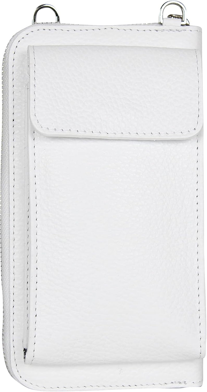 AmbraModa GLX21 - multifunktionale Damen Handytasche, Umhängetasche, Geldbörse aus echtem Leder, gee