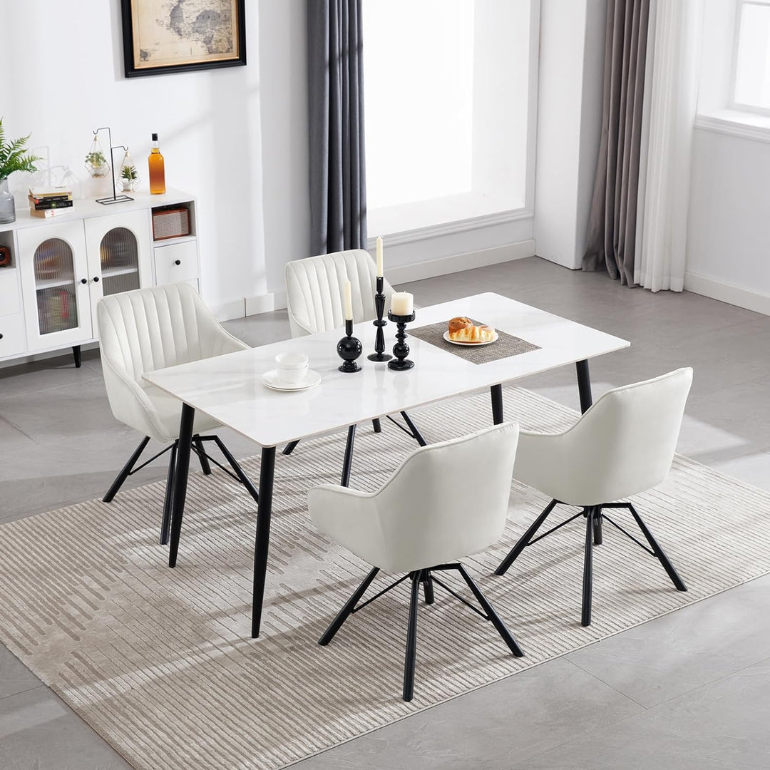 WOLTU Esszimmerstühle drehbar 2er Set, Samt Stuhl Esszimmer, Sessel Wohnzimmer, Drehstuhl, Küchenstu