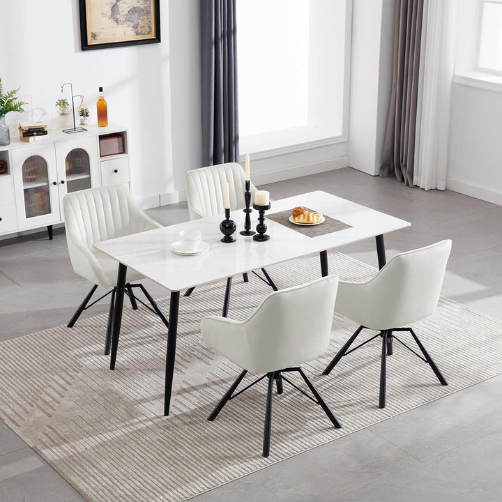 WOLTU Esszimmerstühle drehbar 2er Set, Samt Stuhl Esszimmer, Sessel Wohnzimmer, Drehstuhl, Küchenstu