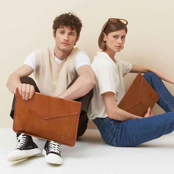 Berliner Bags Vintage Laptoptasche aus Leder, 15,6 Zoll Notebook Schutzhülle Computer Sleeve - Braun