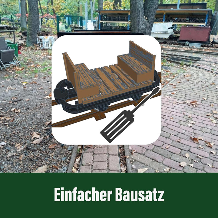 ML-Train Mannschaftswagen Lore Feldbahnwagen Spur-G als Bausatz für Garten Modellbahn