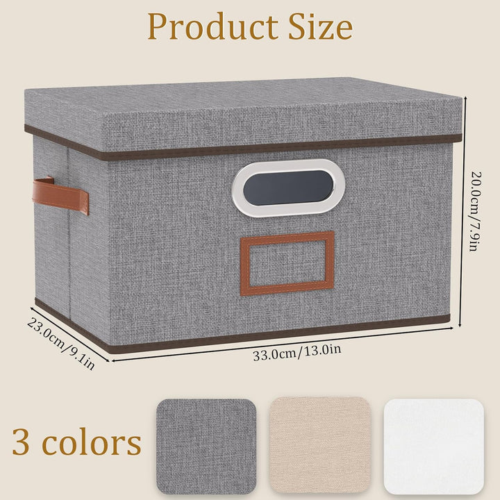 OUTBROS Aufbewahrungsbox mit Deckel und Griff, Faltbarer Aufbewahrungsbox aus Stoff Aufbewahrungskör