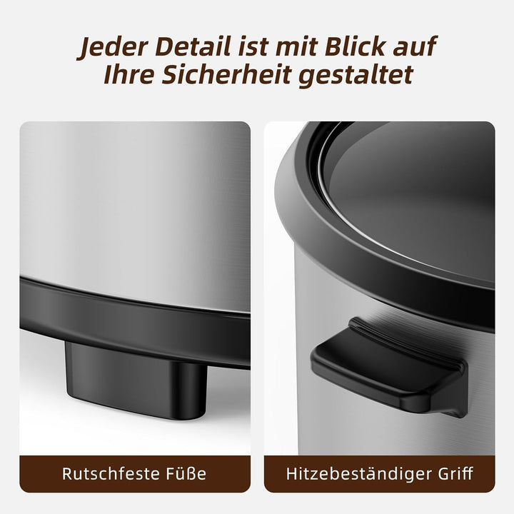 Eamoment ERC-10CSL 1.8L | 700W Reiskocher & Schwarzer Dampfgarer Reiskochfunktionen,kochen 1-10 Pers