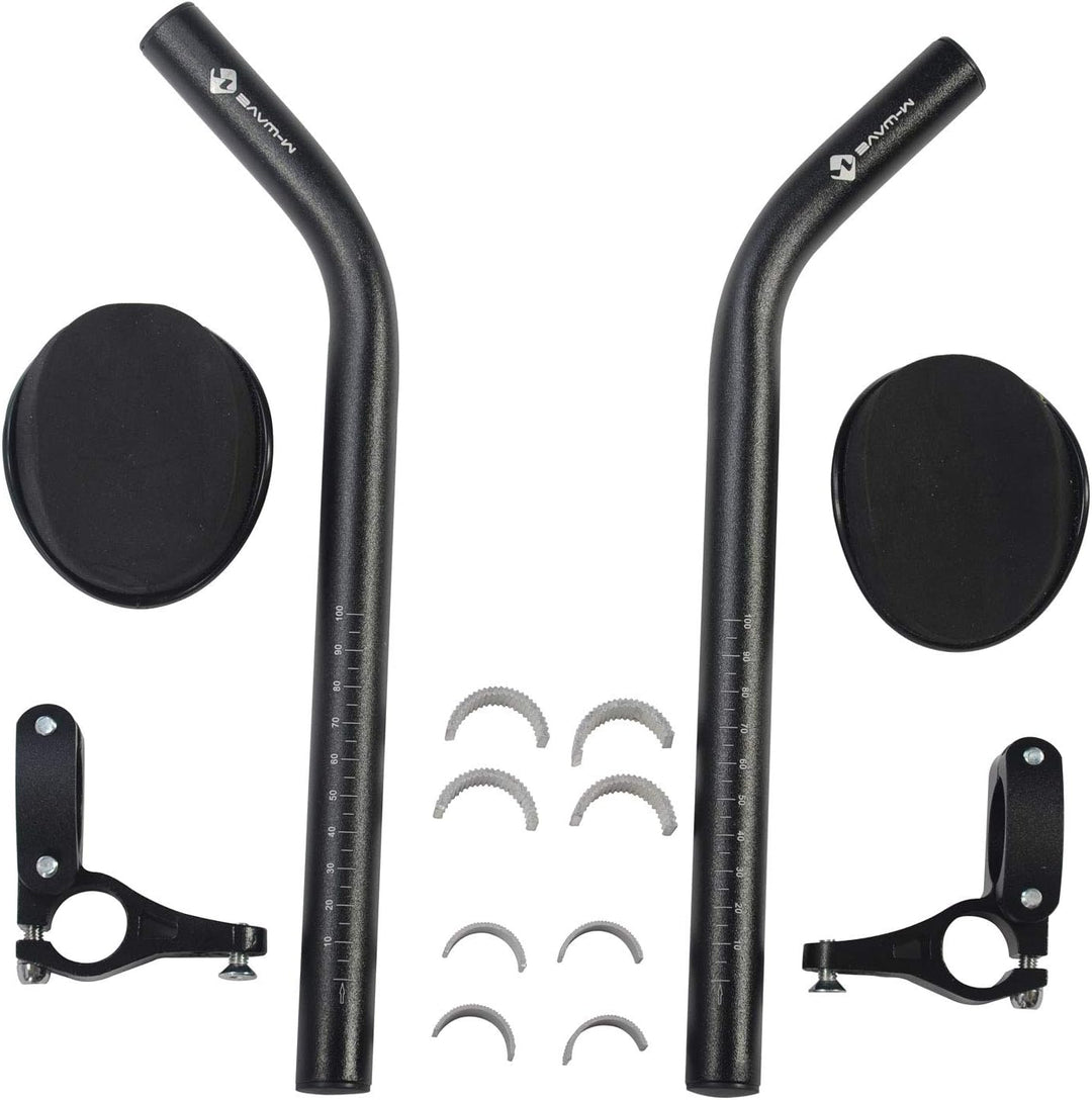 M-Wave AERO H Triathlon Aufsatz, aus leichtem Aluminium, gepolstert, für Lenker Ø 31,8 mm (bzw. 25,4