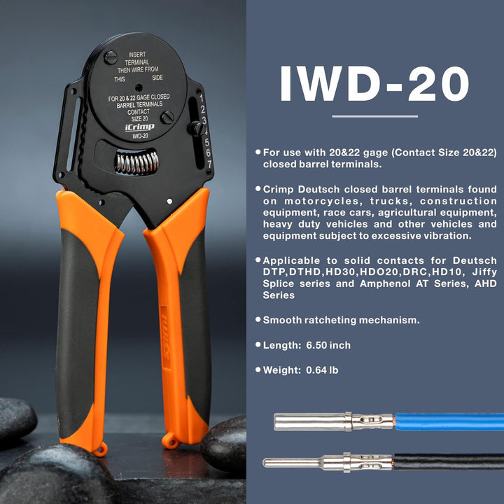 iCrimp IWD-20 Crimpwerkzeuge, Crimpzaneg mit geschlossenem Lauf 0,3-0,5 mm² für Vollkontakte der Grö