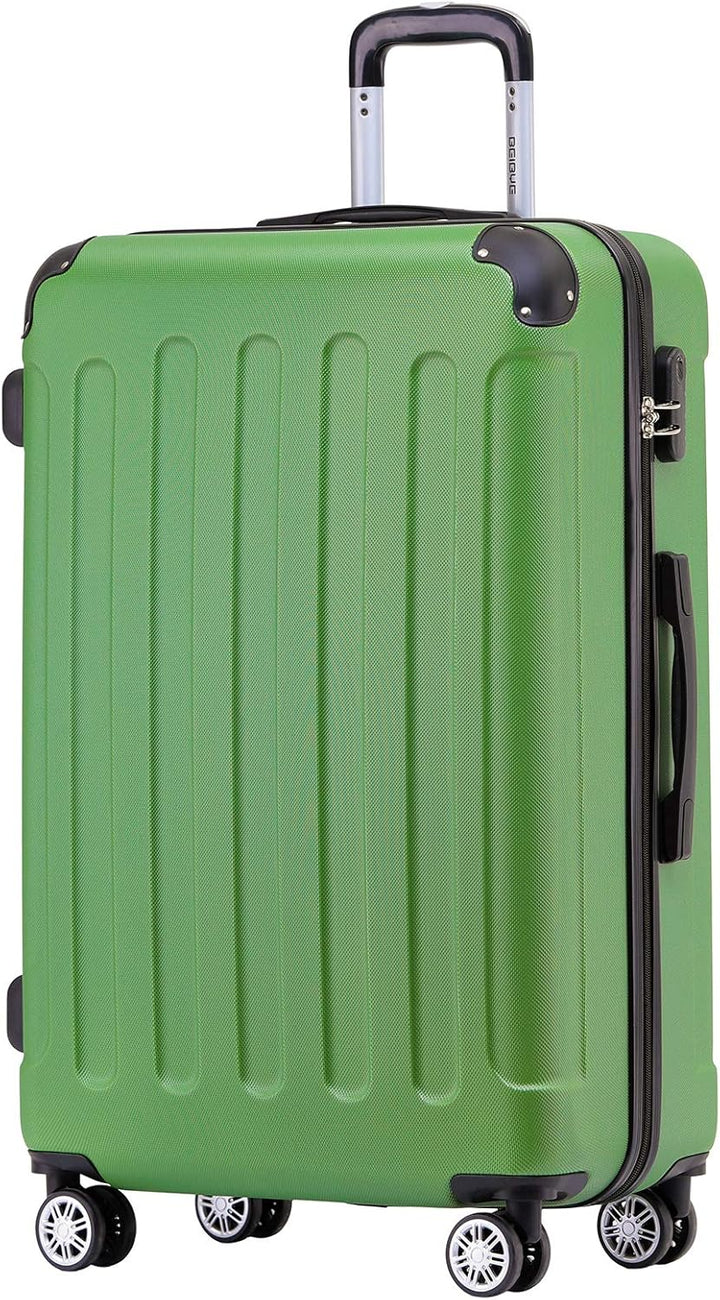 BEIBYE Zwillingsrollen Hardcase Reisekoffer Koffer Trolleys Hartschale in XL-L-M in 14 Farben (Olive