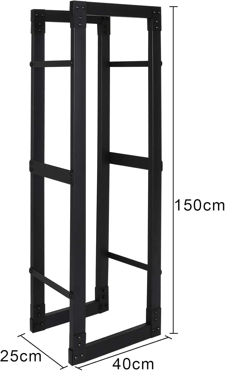 Lospitch Kaminholzregal Feuerholzregal Innen Brennholzregal Holzhalter, Stabiles Metall-Gestell In M