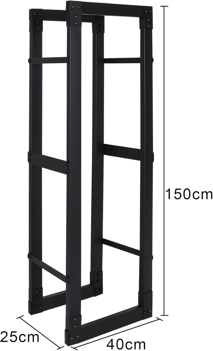 Lospitch Kaminholzregal Feuerholzregal Innen Brennholzregal Holzhalter, Stabiles Metall-Gestell In M