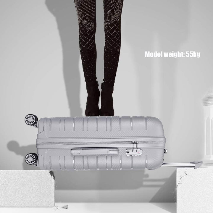 Kono Zwillingsrollen Reisekoffer TSA-Schloss 65cm Trolley Koffer Polypropylen Hartschale Rollkoffer