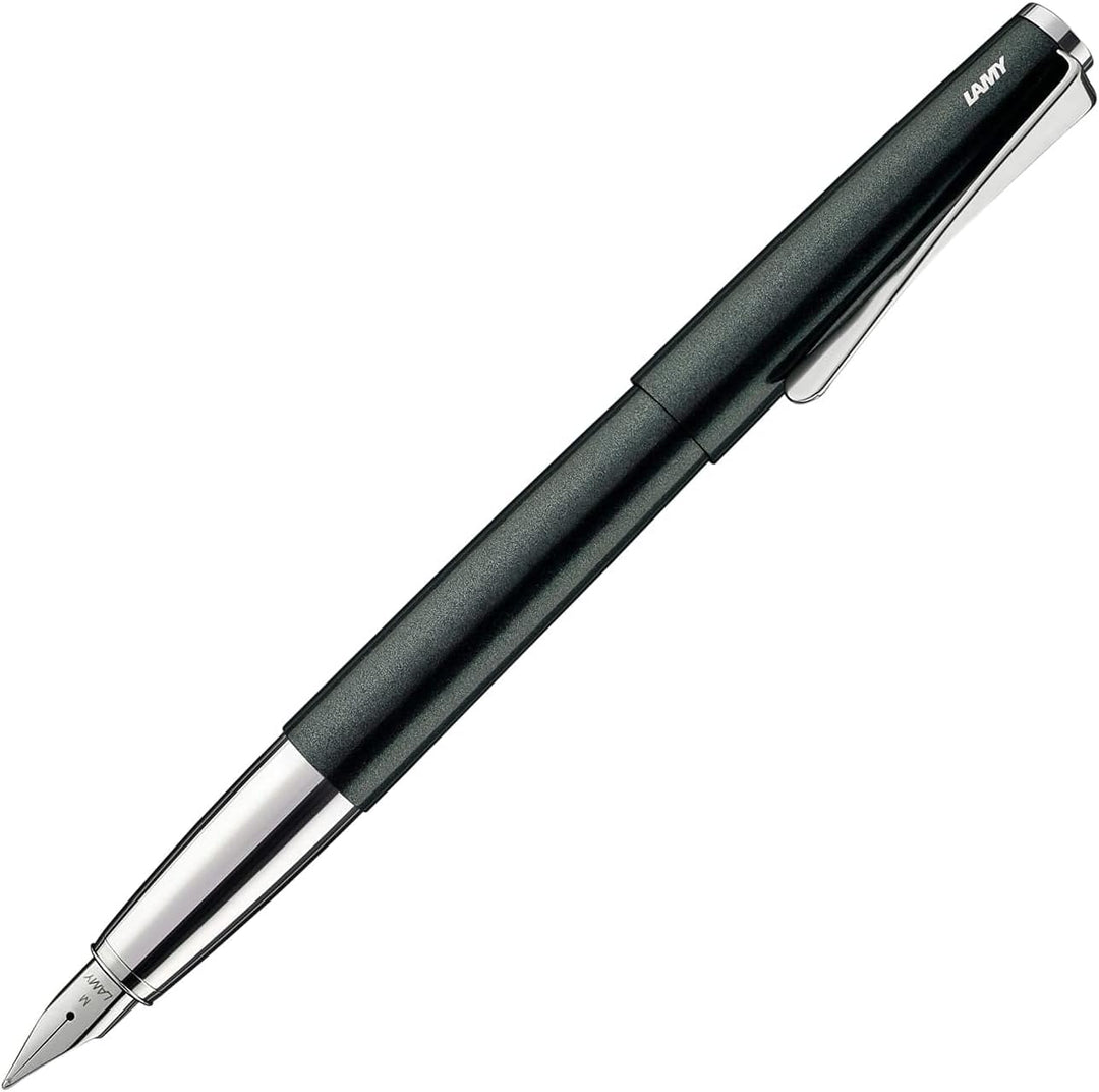 Lamy studio Füllhalter 069 - Füller aus Edelstahl in schwarz-grünem Lack-Finish mit einem polierten