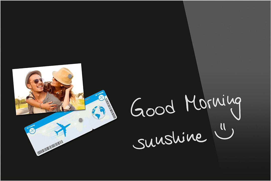 Be!Board B1201 Glas-Magnettafel schwarz, 60 x 40 cm, Memoboard magnetisch schwarz 60 x 40 cm, schwar