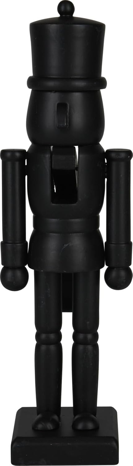 ZauberDeko Nussknacker Holz Figur Schwarz 25cm Klein Glänzend Matt Weihnachten Deko, Modell:Modell2,