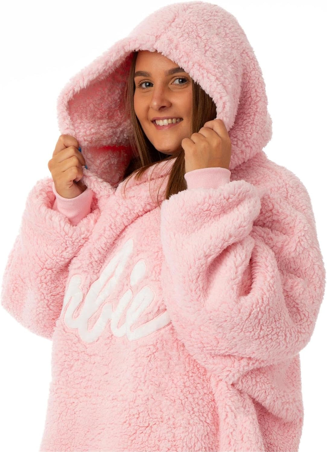 Barbie Damen Rosa Full Sherpa Blanket Hoodie | Geniesse luxuriösen Komfort Oodie | Einheitsgrösse |