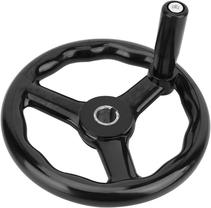 Garosa 200 * 18mm Handrad, Schwarz Anti-Rutsch-Bakelit 3-Speichen-Handrad mit Griff für Fräsmaschine