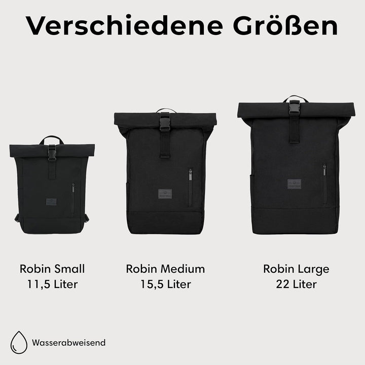 Johnny Urban Rolltop Rucksack Damen & Herren - Robin Large - Tagesrucksack mit 16 Zoll Laptopfach -