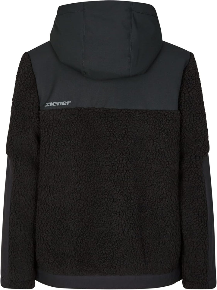 Ziener Jungen Arjun Fleece-Jacke Freizeit/Sport | warm, PFC frei (1er Pack) 104 Schwarz, 104 Schwarz