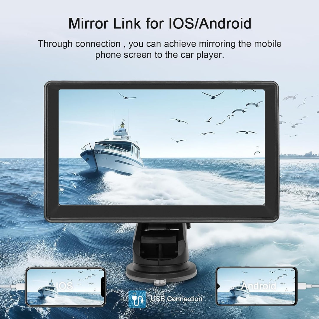 Hodozzy iOS Carplay Bildschirm fĂŒr Auto, Portable 7 Zoll Touch Screen Wireless Carplay und Android A