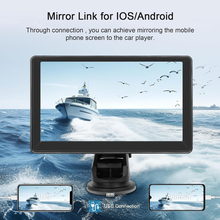 Hodozzy iOS Carplay Bildschirm fĂŒr Auto, Portable 7 Zoll Touch Screen Wireless Carplay und Android A