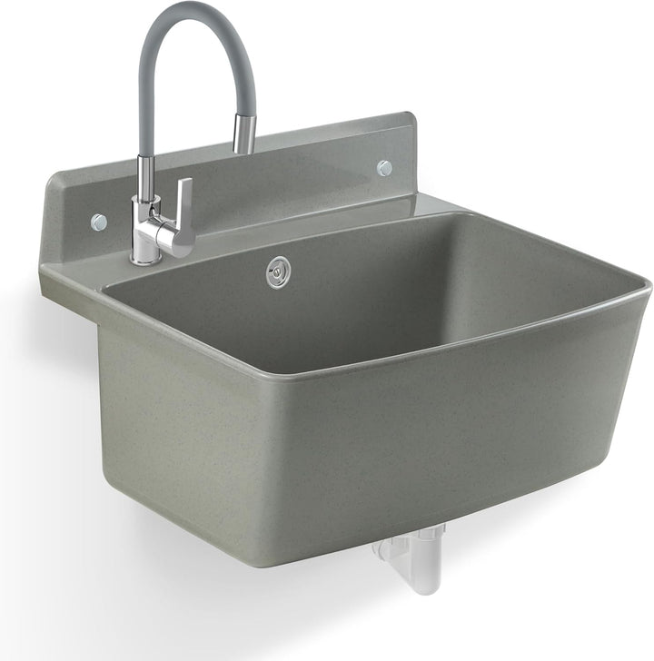 gospo Gartenwaschbecken, 55x42x22.5cm Haushaltsbecken aus hochqualitativem Polystyrol, Ausgussbecken