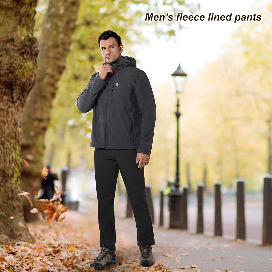 33,000ft Outdoorhose Herren Softshellhose Wasserdicht Winddicht Skihose Warm Fleece Gefüttert Arbeit