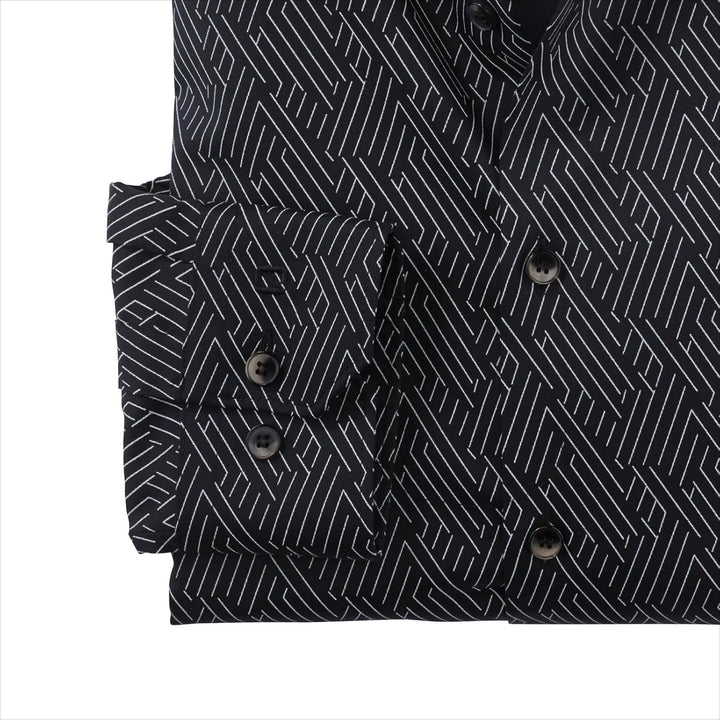 OLYMP Herren Businesshemd Langarm No. Six,Rotationsdruck,super Slim,Modern Kent 40 Schwarz 68, 40 Sc