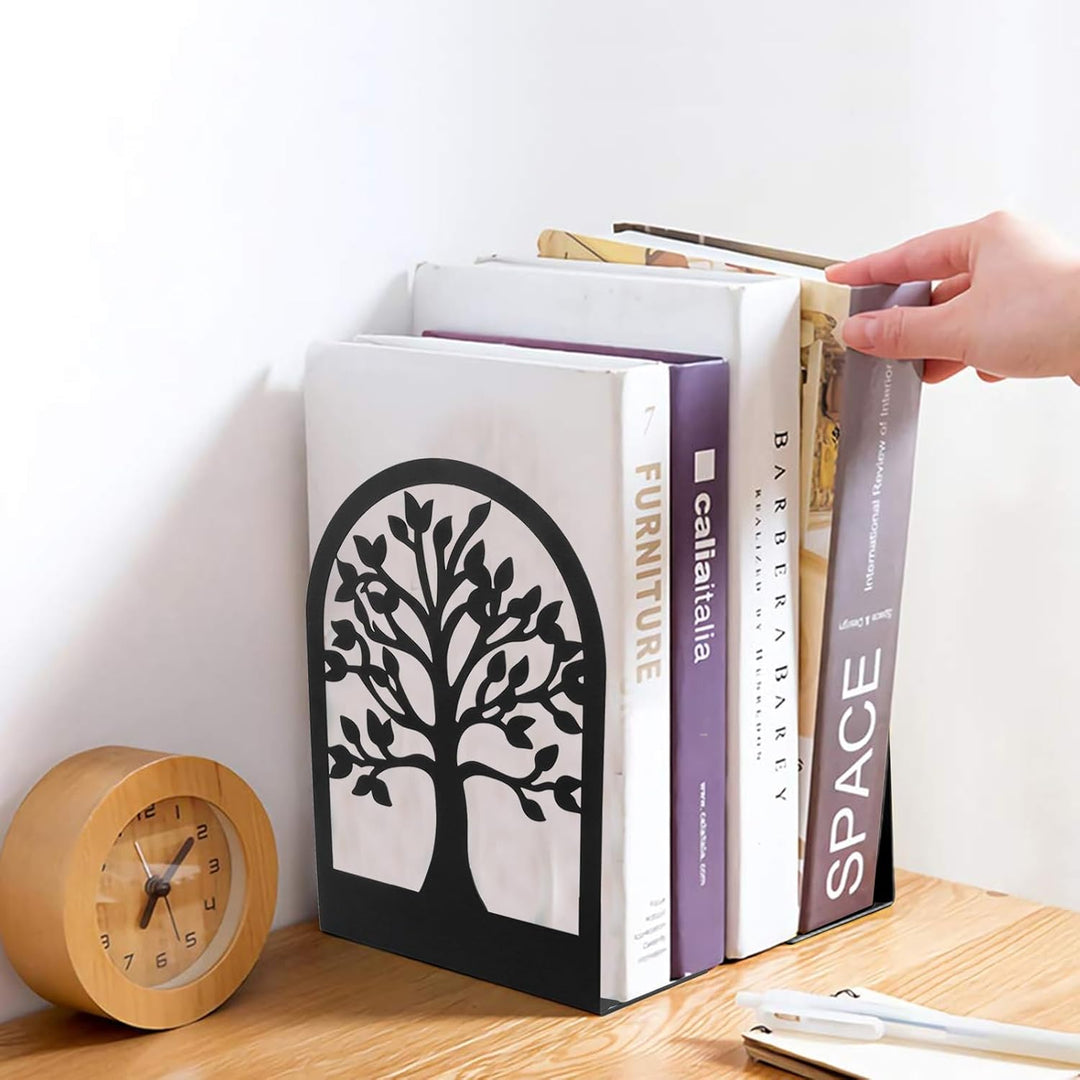 Otauoaea 8 Stück Metall-Schwarz Buchstütze | Bücherhalter | Bücherstütze | Buchstützen Organzier, Bo