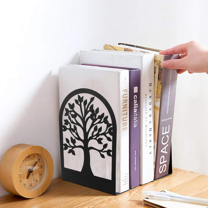 Otauoaea 8 Stück Metall-Schwarz Buchstütze | Bücherhalter | Bücherstütze | Buchstützen Organzier, Bo