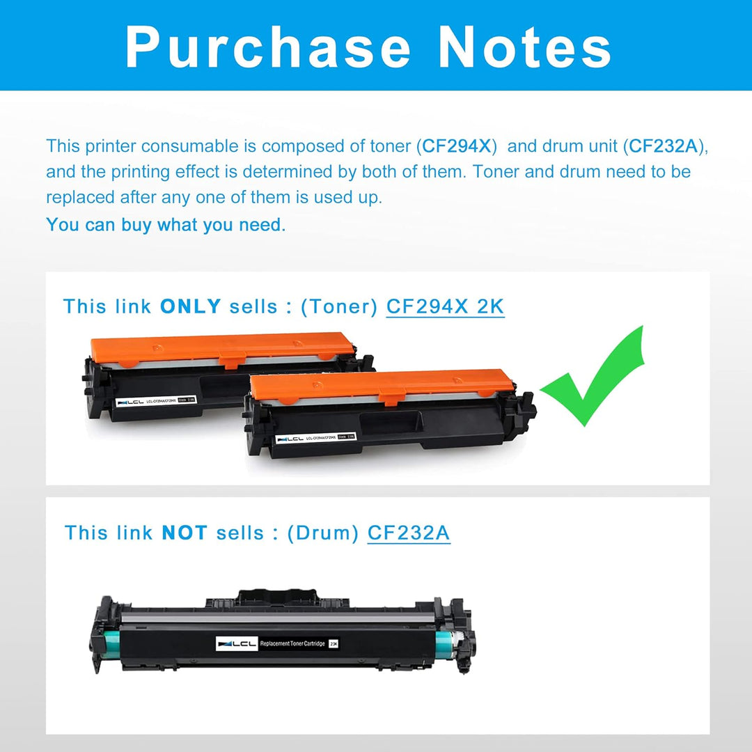 LCL CF294A CF294X 2800 Seiten(2-Pack,Schwarz ) Toner Kompatibel für HP Laserjet Pro M118 M148 M118dw