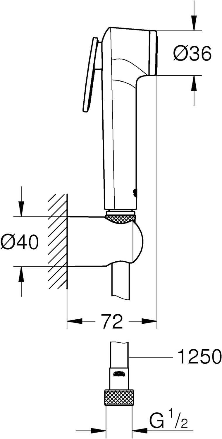GROHE Tempesta-F - Handbrause mit Wandhalterset (1 Strahlart, Kunststoff, mit Wandhalterung und Schl