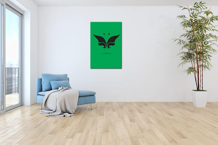 deyoli Schmetterling Logo Format: 80x60 als Leinwandbild, Motiv fertig gerahmt auf Echtholzrahmen, H