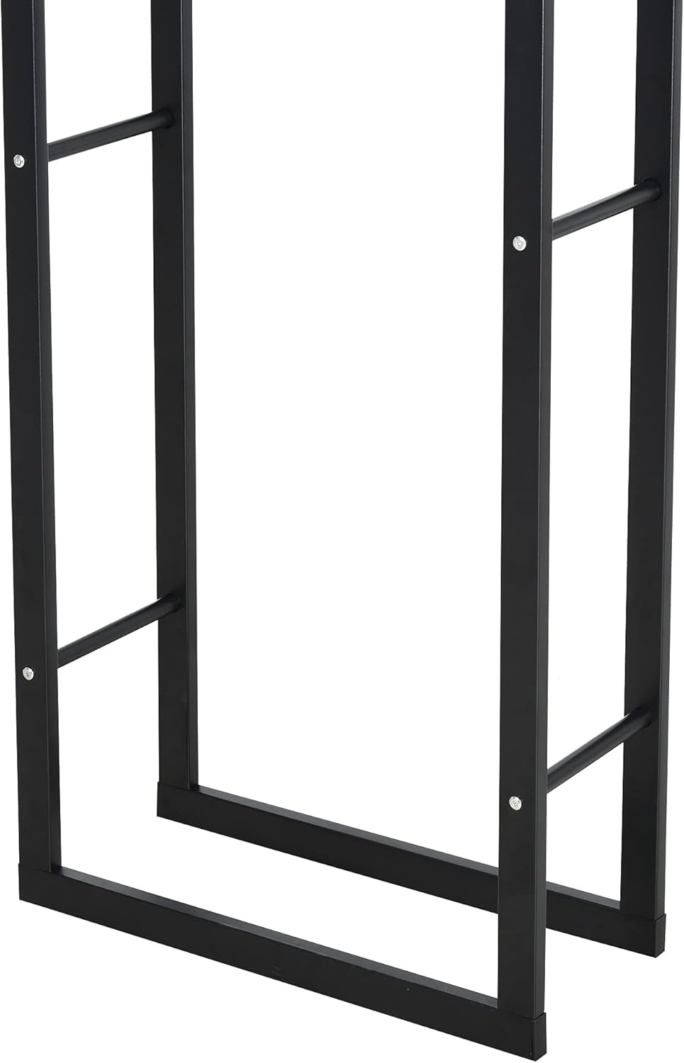 HOMCOM Feuerholzregal Kaminholzablage Kaminholzständer Kaminholzhalter 100kg Stahl Schwarz L40 x B25