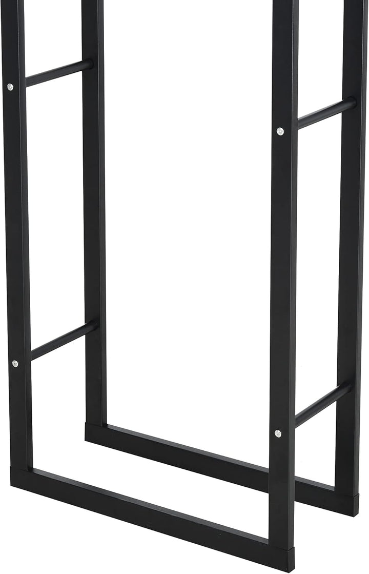 HOMCOM Feuerholzregal Kaminholzablage Kaminholzständer Kaminholzhalter 100kg Stahl Schwarz L40 x B25