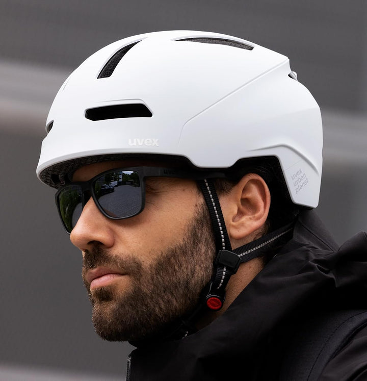 uvex urban planet LED - nachhaltiger Fahrradhelm für Damen und Herren cloud matt 58-61 cm, cloud mat