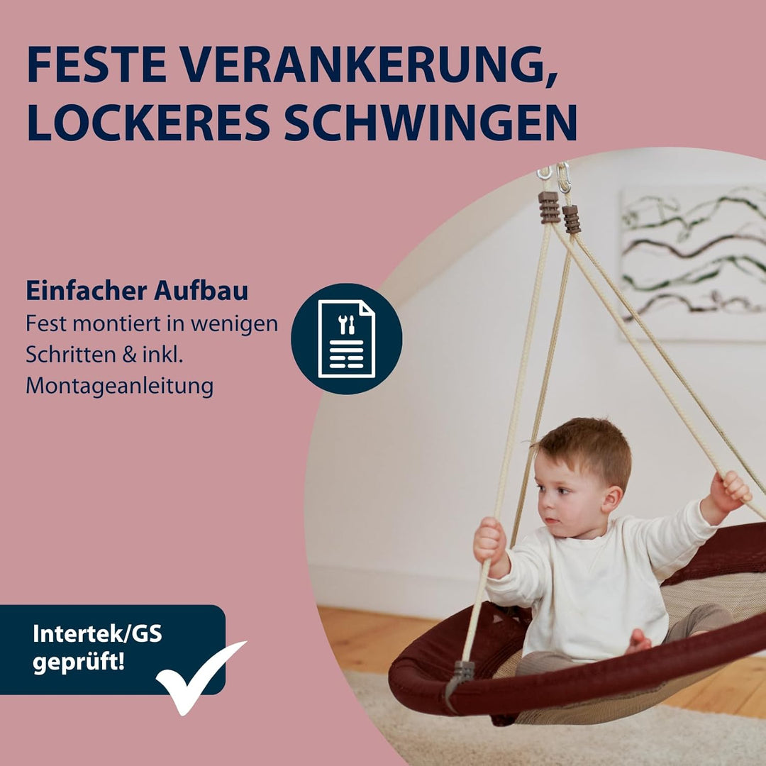 HUDORA Nestschaukel Lounge - Höhenverstellbare Nestschaukel mit 90/110cm Durchmesser für bis zu 150k