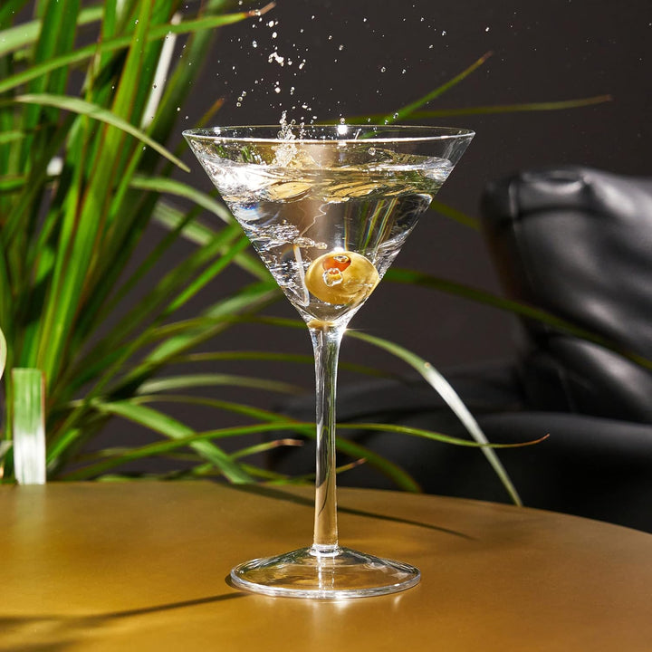 Viski Reserve European Crystal Martini-Gläser, 4 Cocktailgläser mit Stiel aus bleifreiem Kristallgla