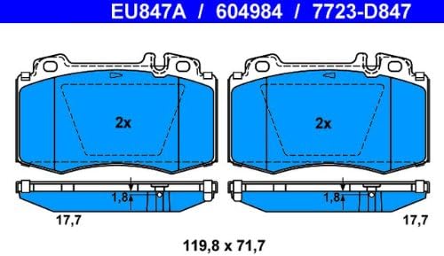 ATE 13046049842 Bremsbelagsatz Scheibenbremse