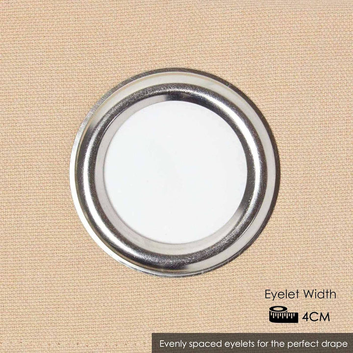 Homescapes Ösenvorhang Blickdicht beige Dekoschal 2er Set Plain Colour Breite 117 x Länge 137 cm Vor