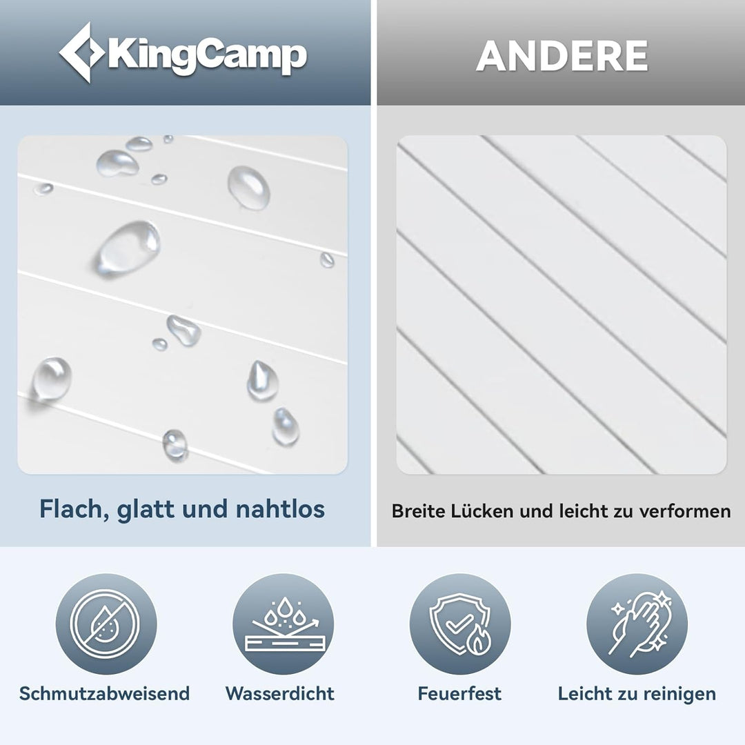 KingCamp Campingtisch Klapptisch Gartentisch Leichtgewicht für 4-6 Personen Silver, Silver