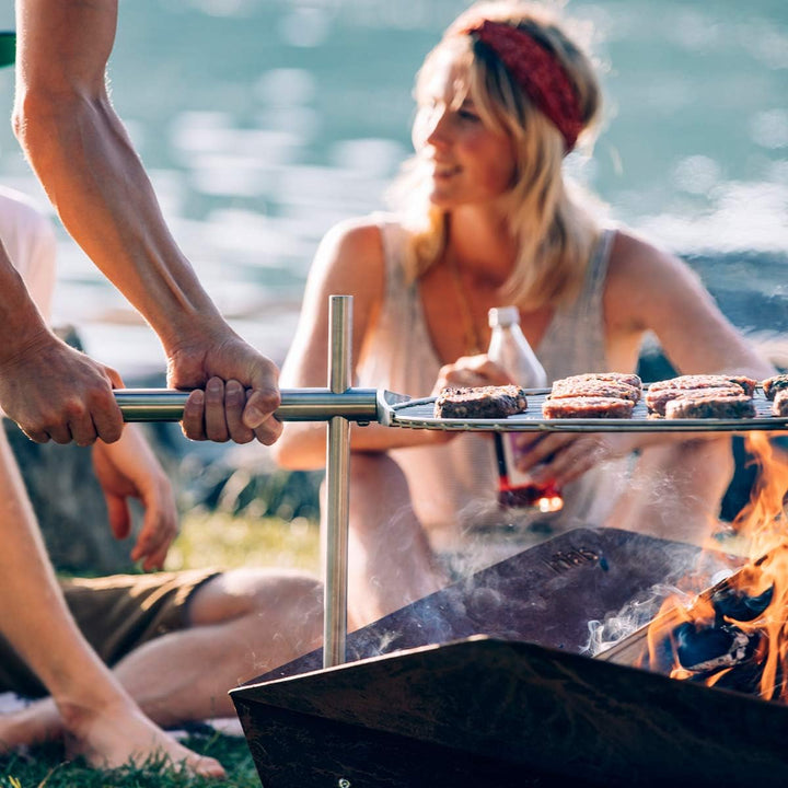 höfats - TRIPLE Grillrost 55 - verwandelt TRIPLE Feuerschale in einen Grill - höhenverstellbar und s